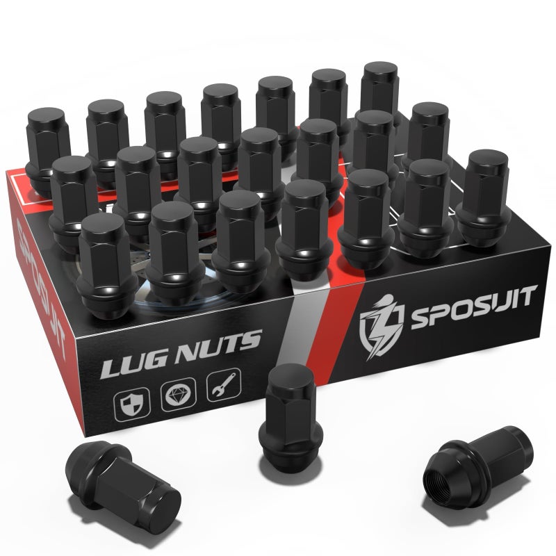 Sposuit M14x20 Lug Nuts  Replacement for 20032014 Ford Expedition 20042014 F150  OEM Factory Style Closed End Black Lug Nut24 Pcs